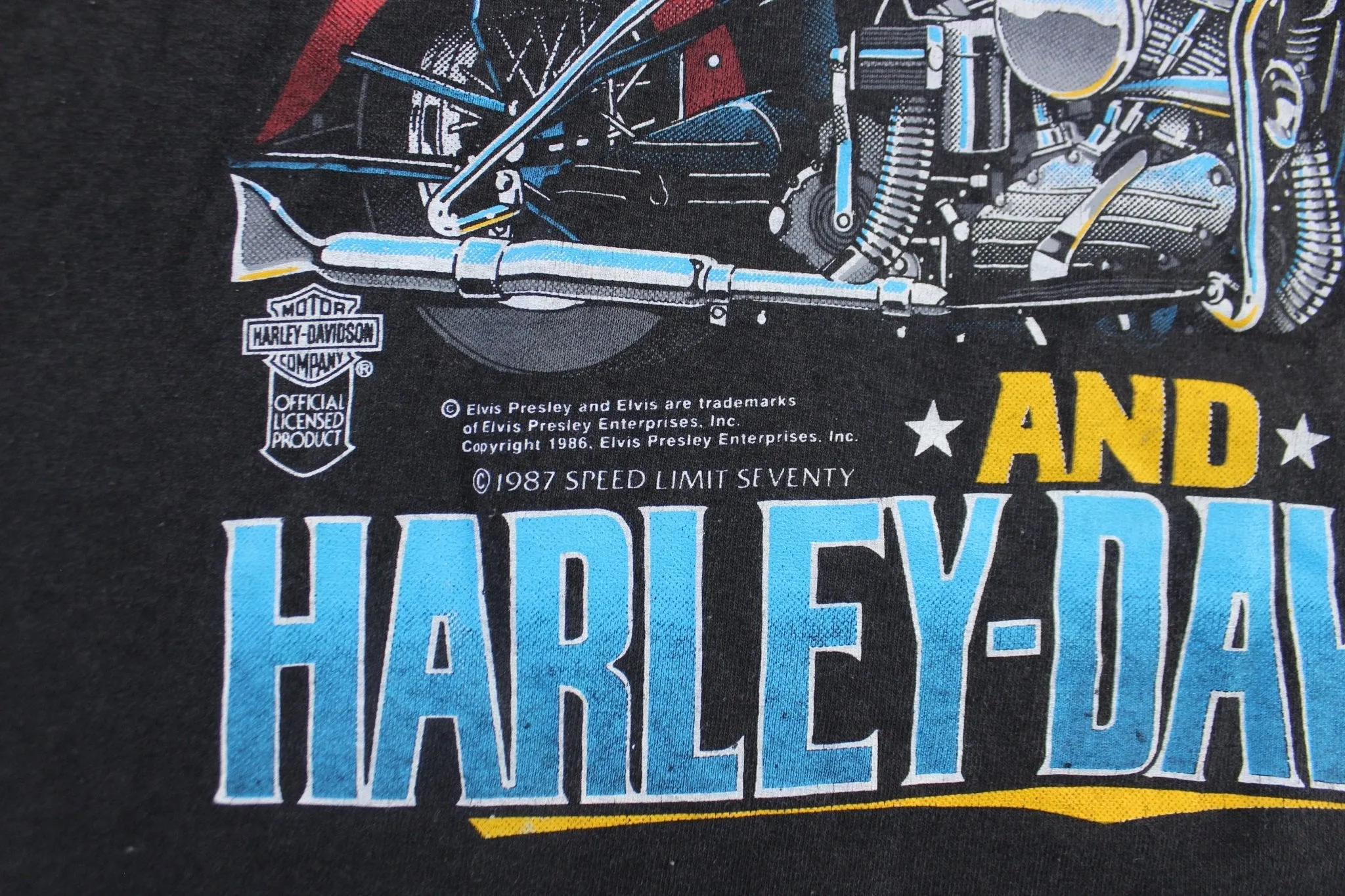 1987 Harley Davidson Motorcycles Elvis Presley Graphic Tank Top