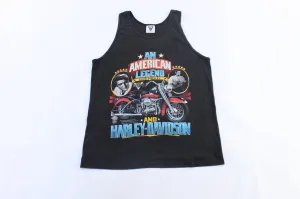 1987 Harley Davidson Motorcycles Elvis Presley Graphic Tank Top
