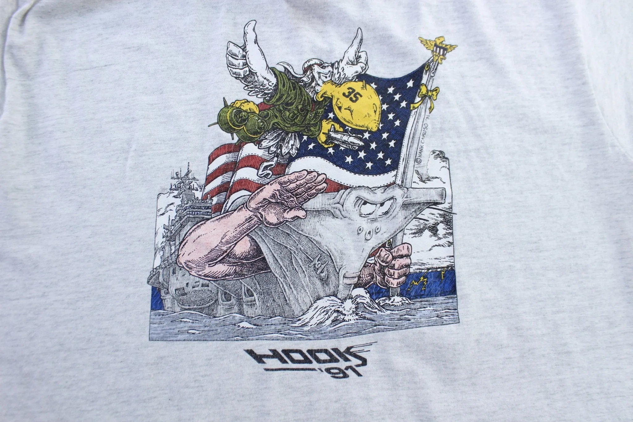 1991 Hank Caruso Hooks Art Graphic T-Shirt