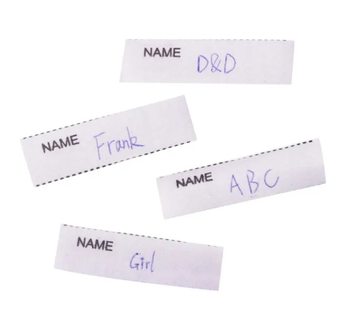 200 Pcs Iron On Labels - Custom Clothing Fabric Label Name Tag Handmade Design -Personalized Iron on Tags - Daycare Name Labels School Camps