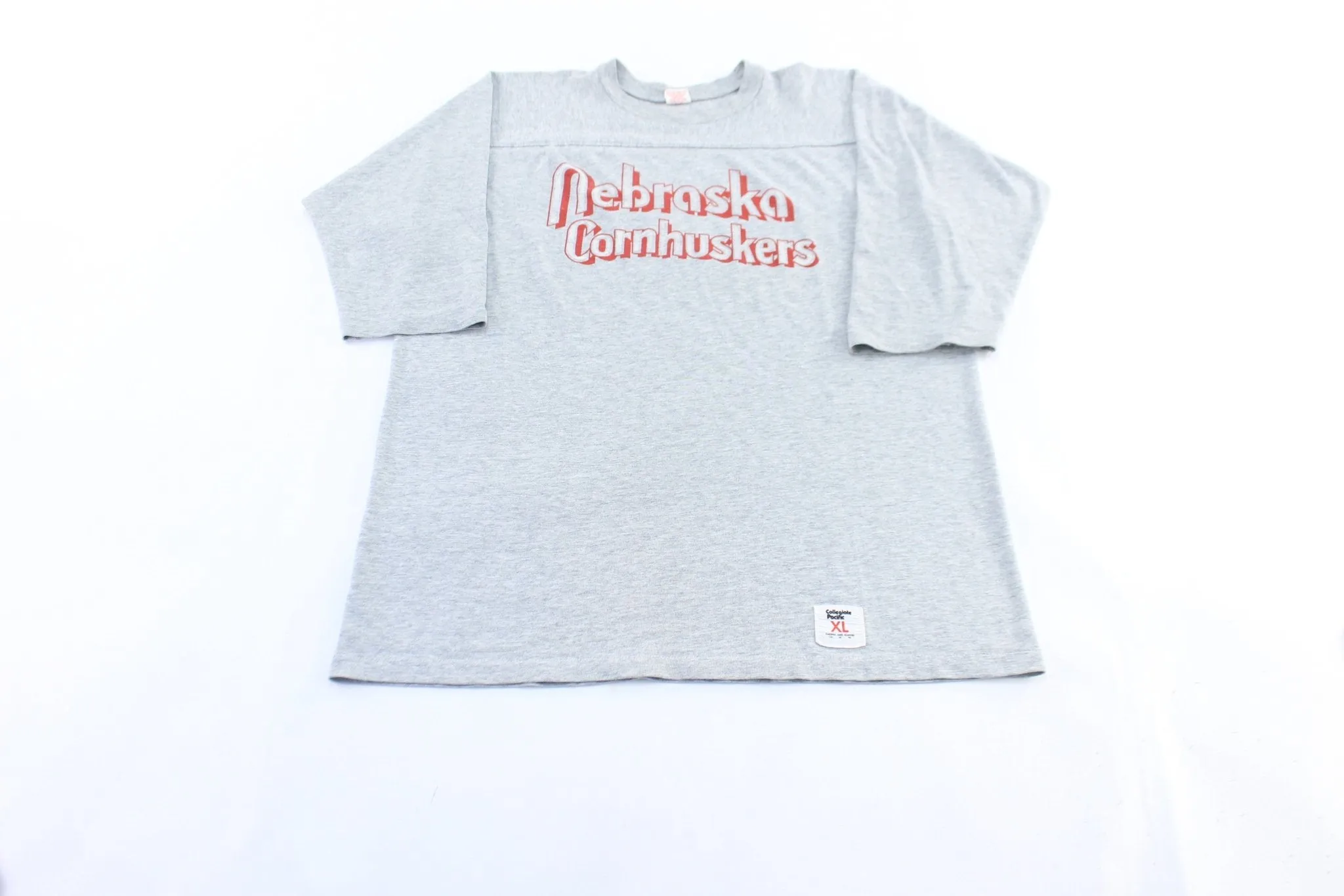 70's Nebraska Cornhuskers Grey Raglan T-Shirt