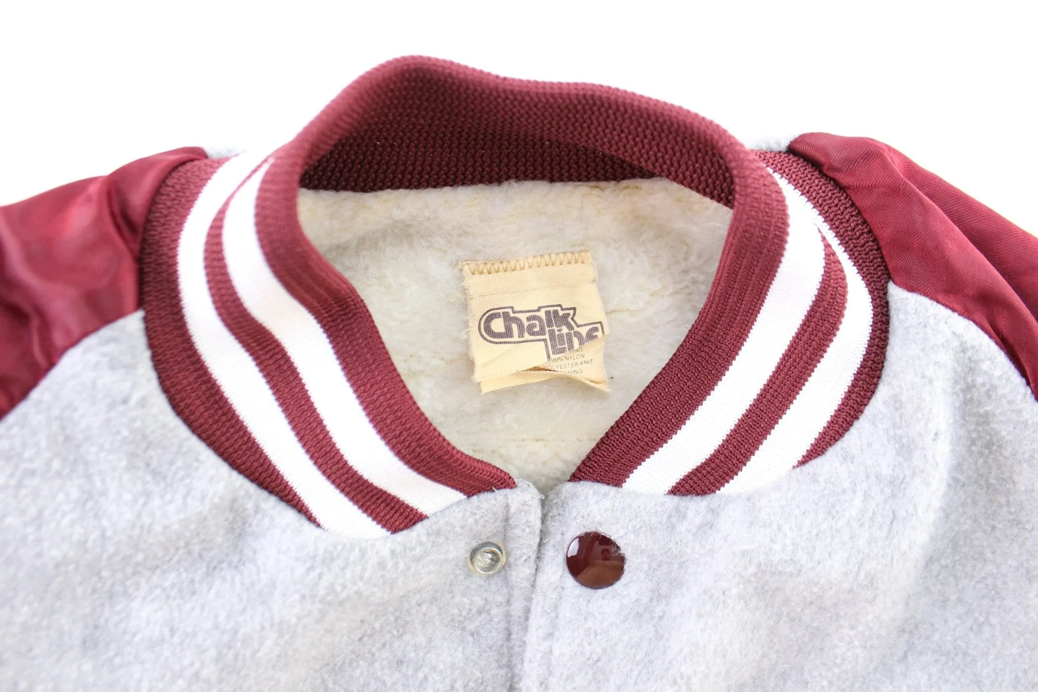 80's Chalk Line Burgundy & Grey Varsity Jacket