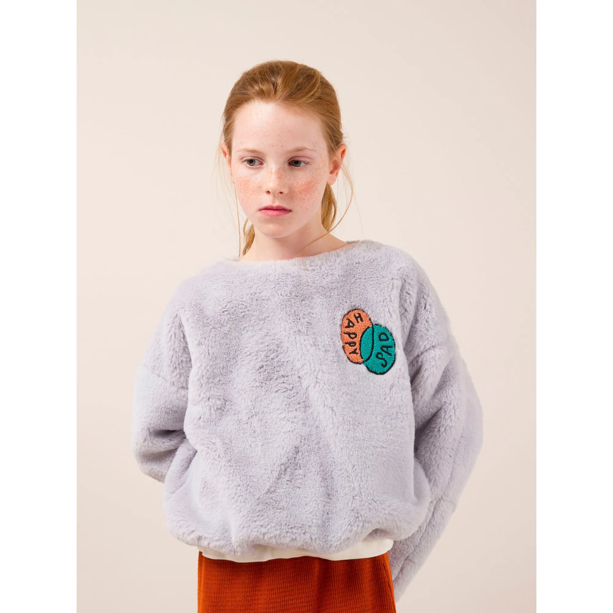 Bobo Choses Sweatshirt Happy Sad Faux Fur