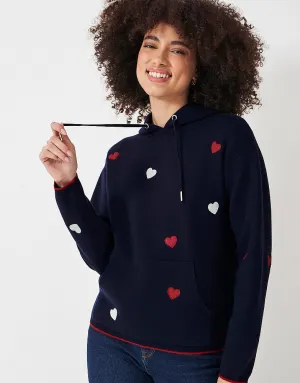 Crew Clothing Kiefer Knitted Heart Hoodie