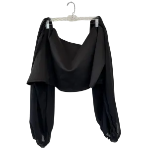 custom size black long sleeve mesh crop top - 6x