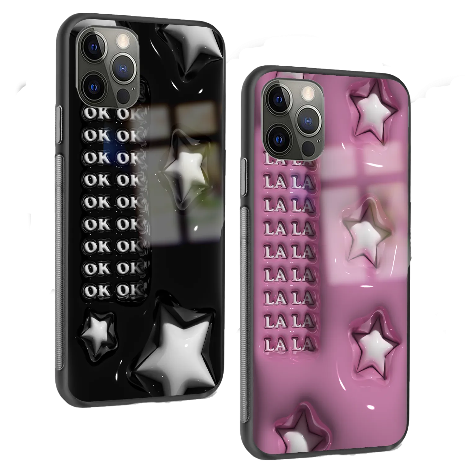 OK-OK-OK / LA-LA-LA Matching Phone Glass Cases