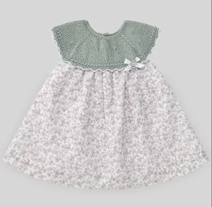 Paz Rodriguez Baby Girl Mint Knit & Floral Aperta Dress