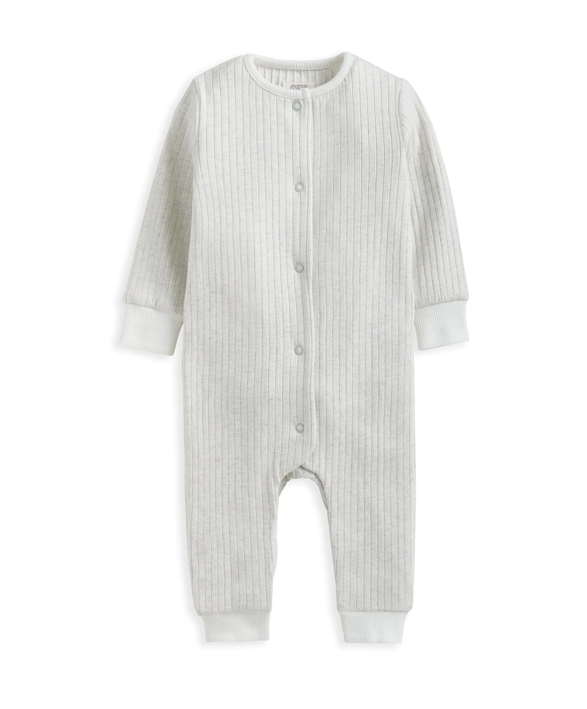Ribbed Long-Sleeve Romper - Grey